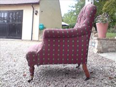 Howard and Sons button back antique armchair3.jpg